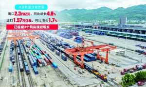 前8个月外贸平稳增长 进出口连续3个月双增长